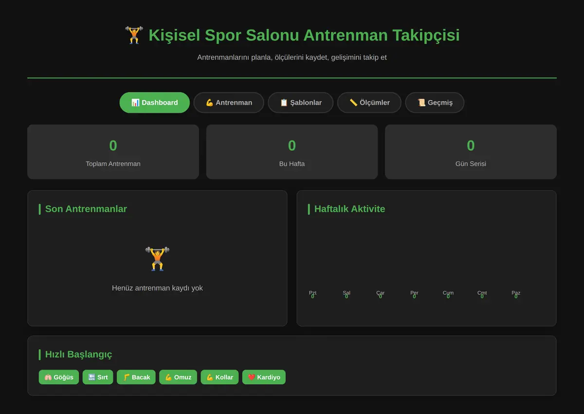 Kişisel Spor Salonu Antrenman Takipçisi ekran görüntüsü 3