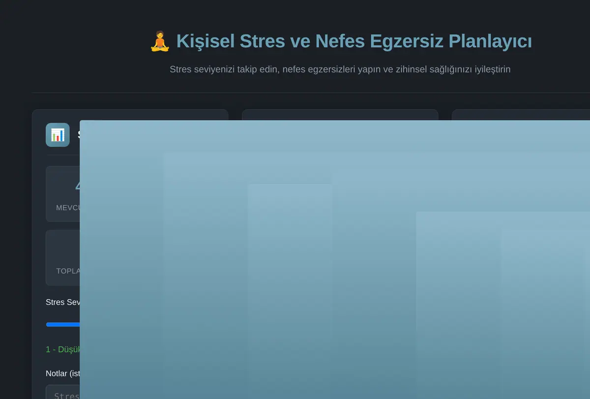 Kişisel Stres ve Nefes Egzersiz Planlayıcı ekran görüntüsü