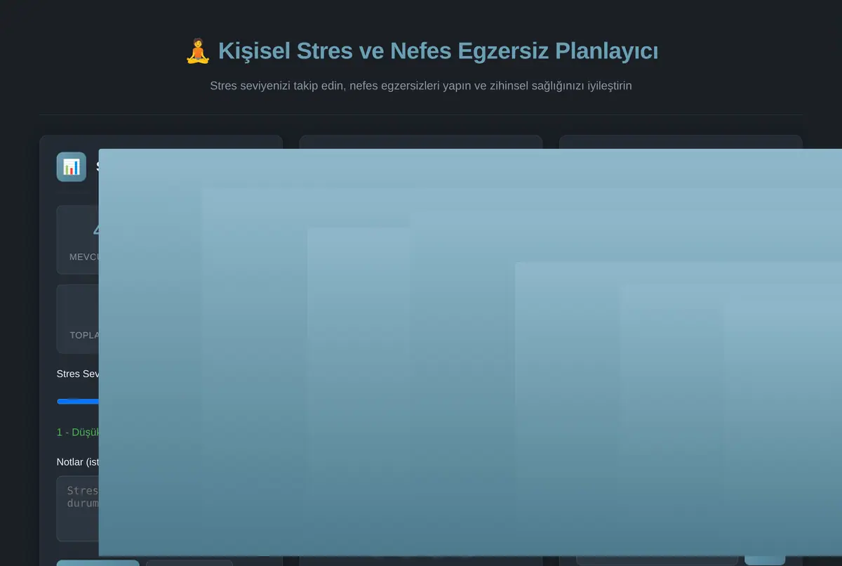Kişisel Stres ve Nefes Egzersiz Planlayıcı ekran görüntüsü 2