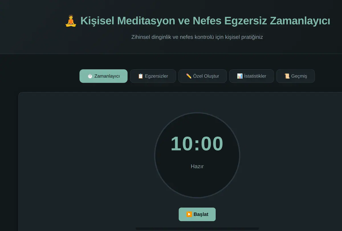 Kişisel Meditasyon ve Nefes Egzersiz Zamanlayıcı ekran görüntüsü