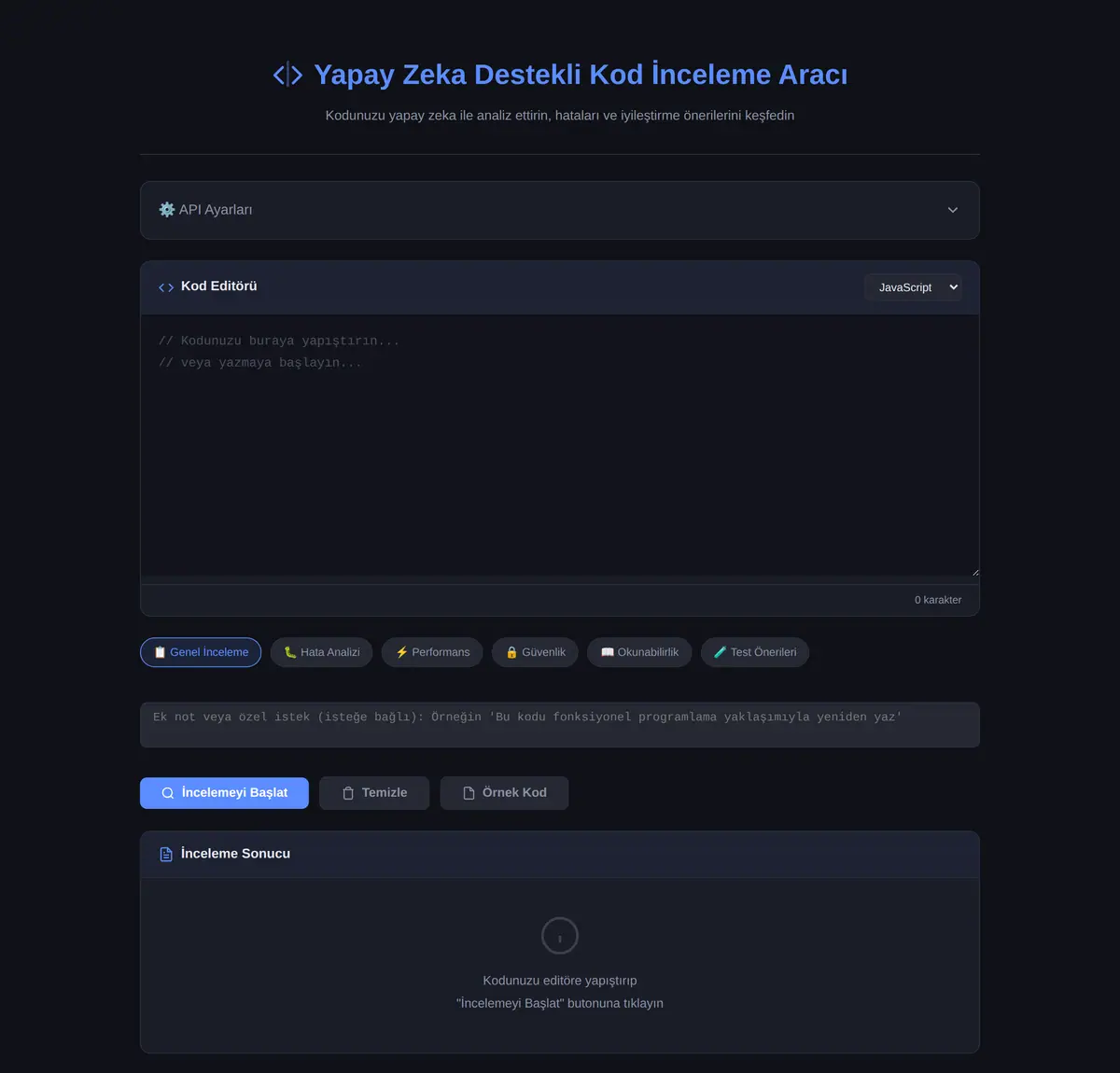 Yapay Zeka Destekli Kod İnceleme Aracı ekran görüntüsü 3