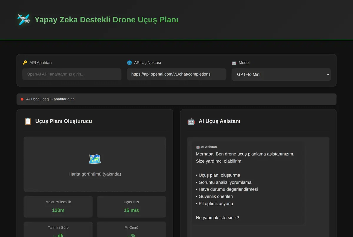 Yapay Zeka Destekli Drone Uçuş Planı ve Görüntü Analiz Aracı ekran görüntüsü 2