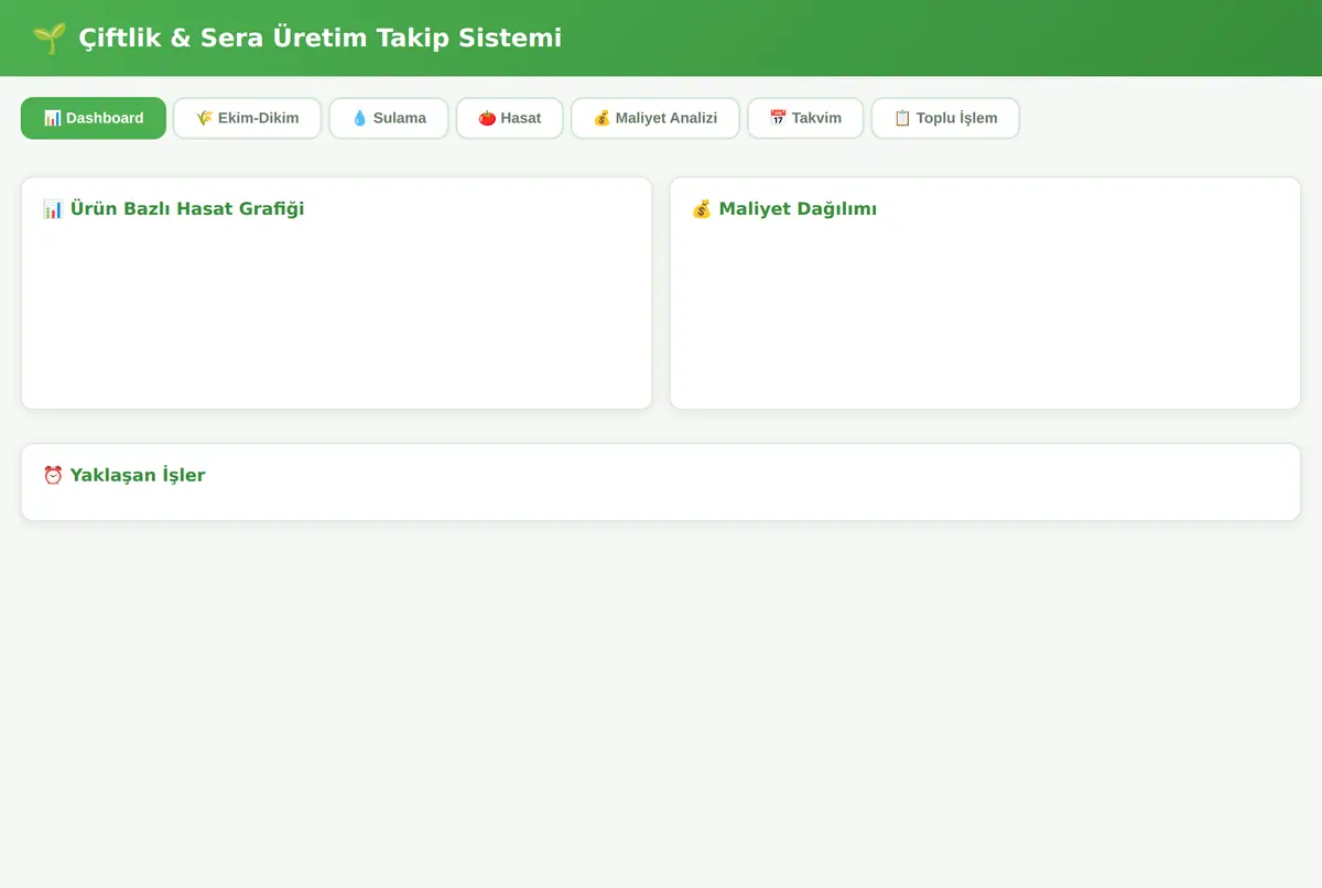 Sera & Bahçe Üretim Takip Sistemi Pro ekran görüntüsü 2