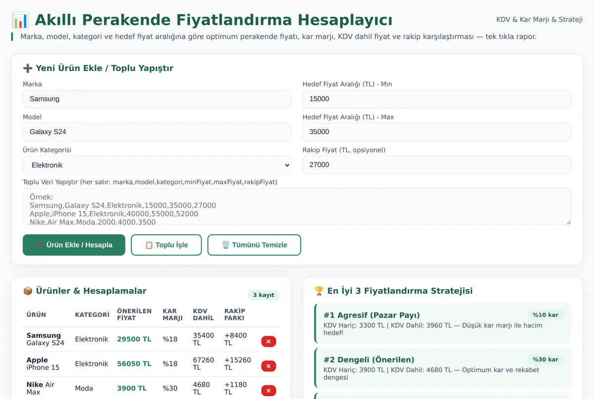 Akıllı Perakende Fiyatlandırma Hesaplayıcı ekran görüntüsü 2