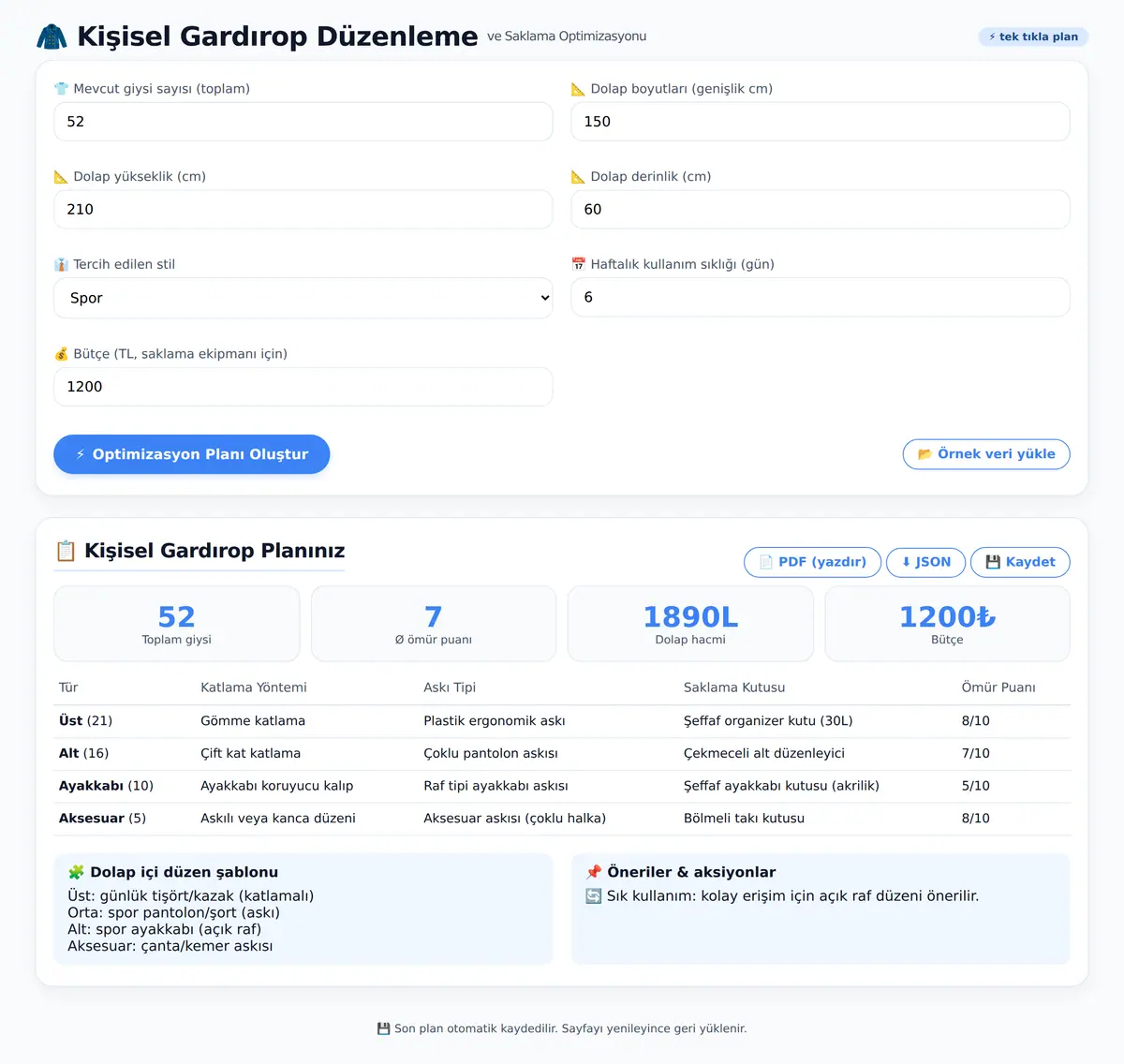 Kişisel Gardırop Düzenleme ve Saklama Optimizasyonu ekran görüntüsü 3
