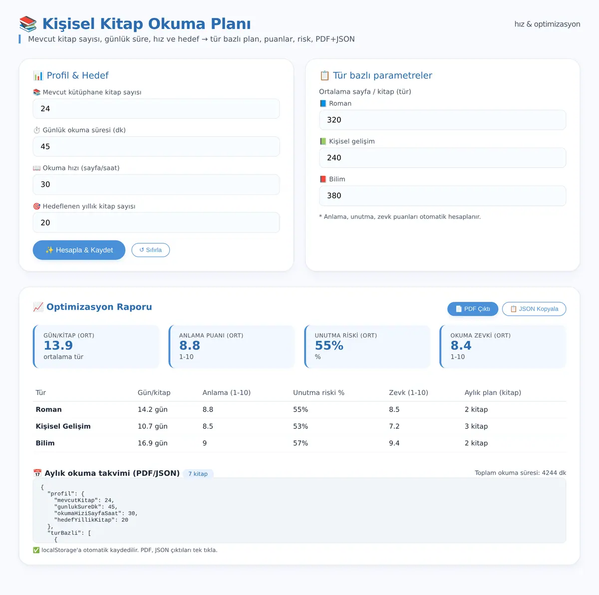 Kişisel Kitap Okuma Planı ve Hız Optimizasyon H ekran görüntüsü 3