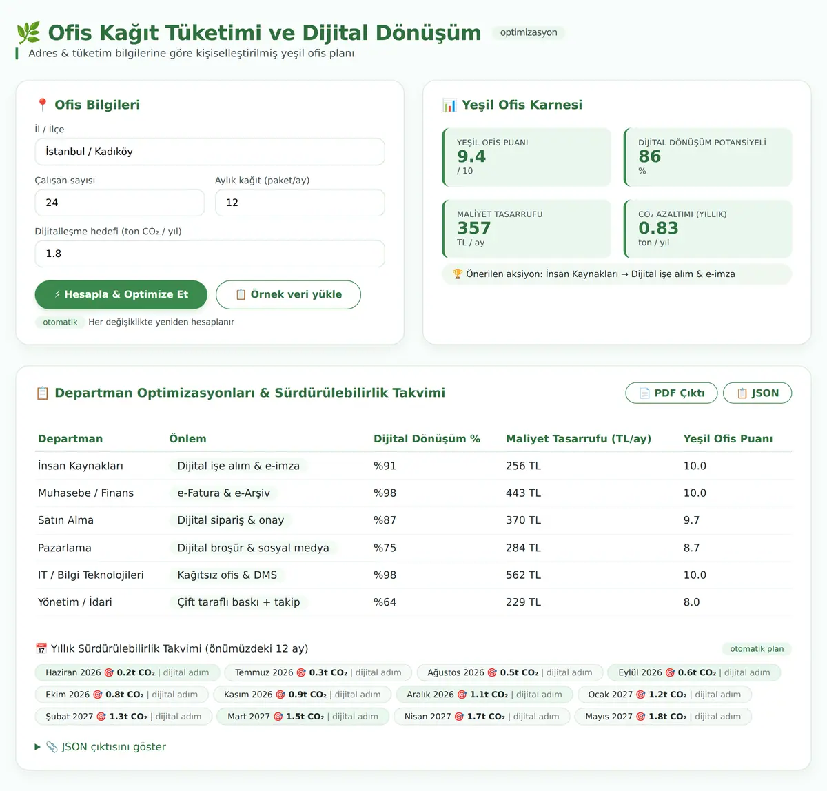 Ofis Kağıt Tüketimi ve Dijital Dönüşüm Optimizasyonu ekran görüntüsü 3