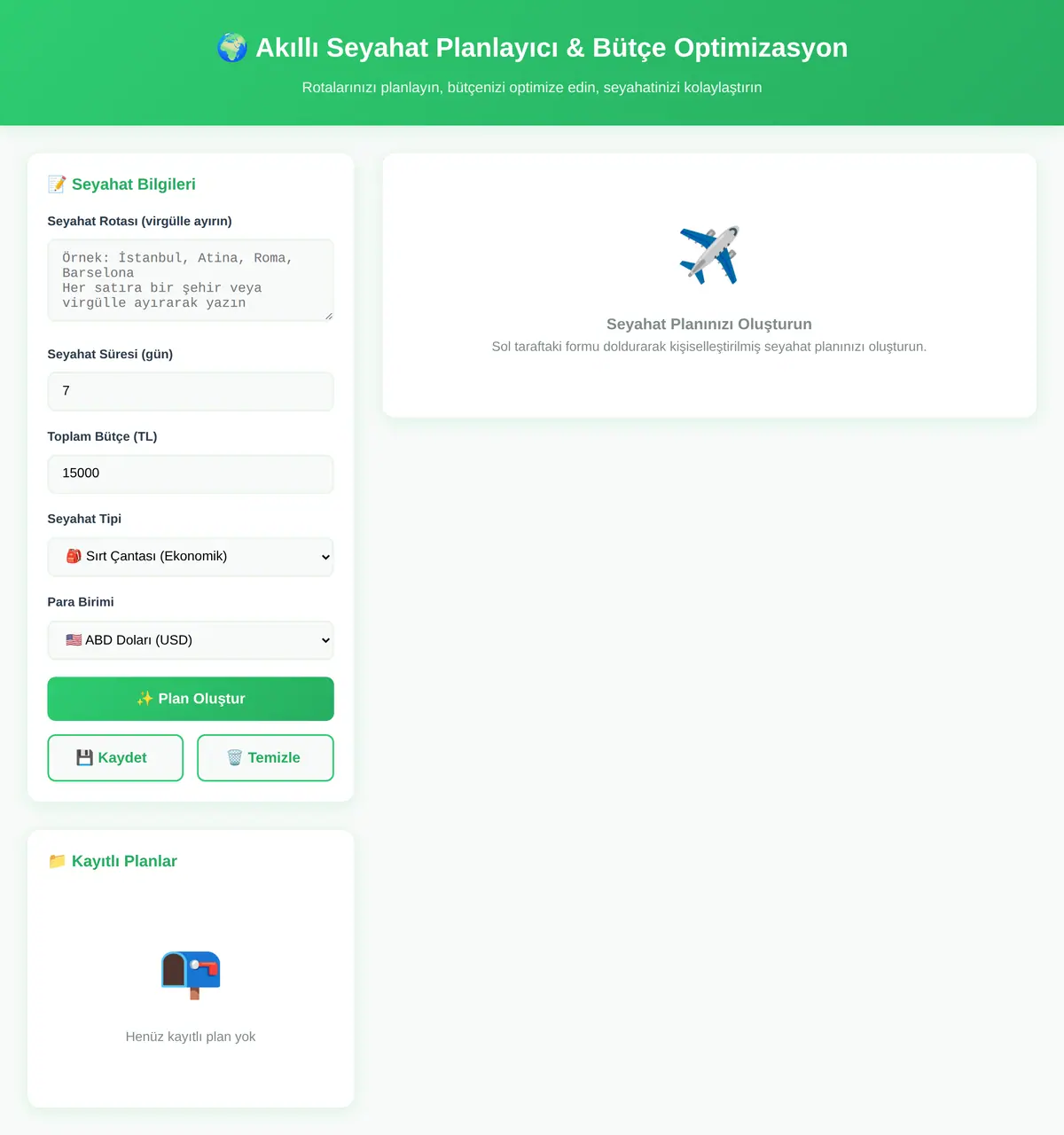 Akıllı Seyahat Planlayıcı & Bütçe Optimizasyon ekran görüntüsü 3