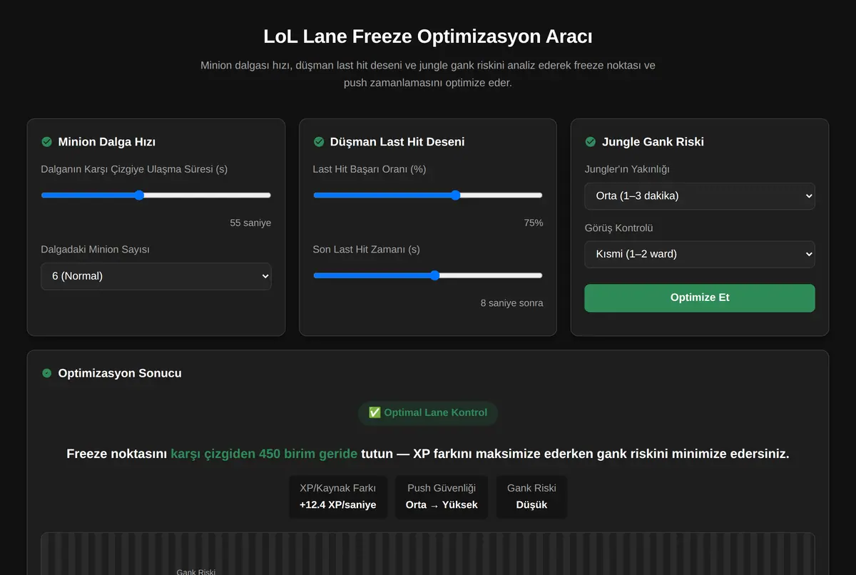LoL Lane Freeze Optimizasyon Aracı ekran görüntüsü 2