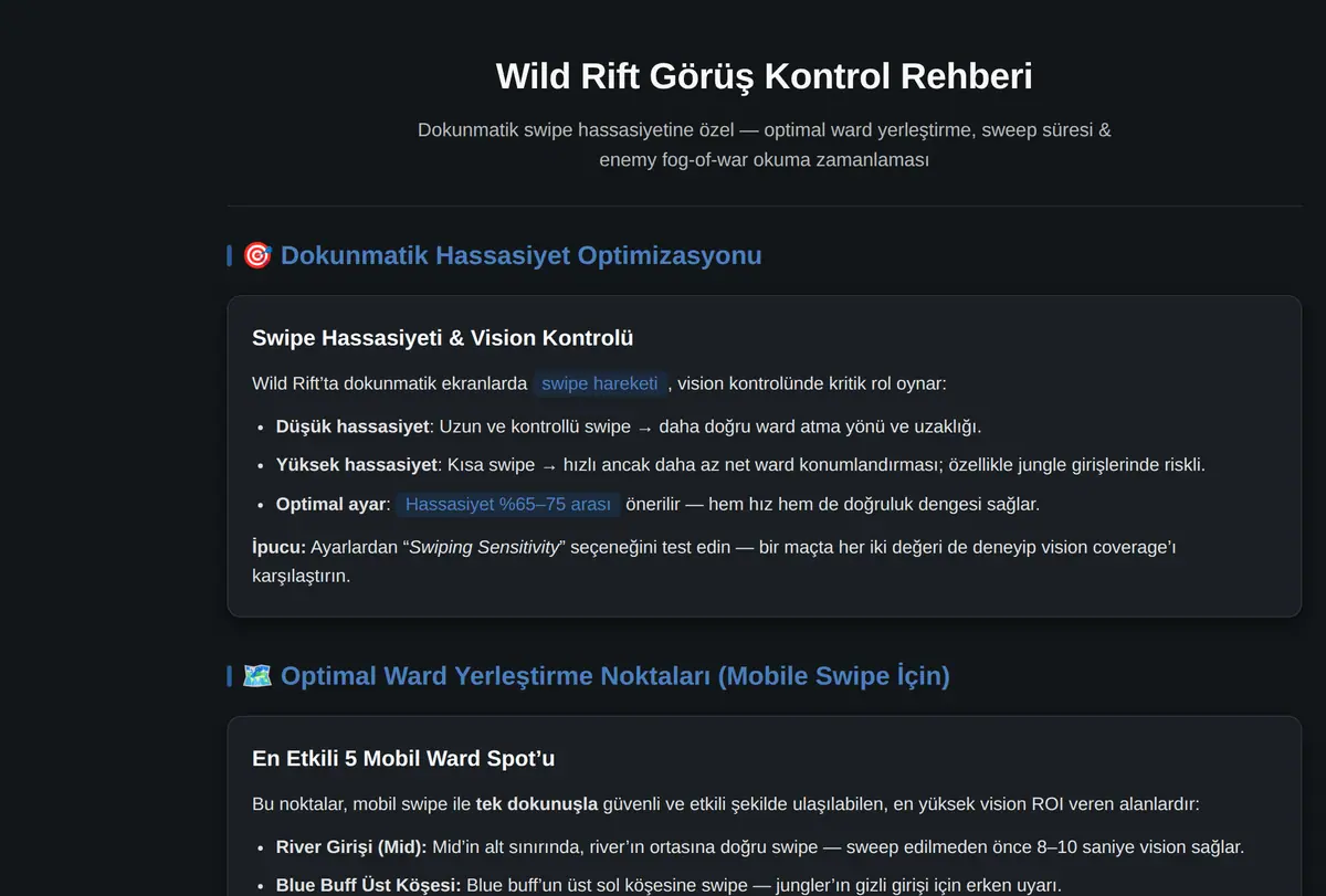 Wild Rift Görüş Kontrol Rehberi ekran görüntüsü