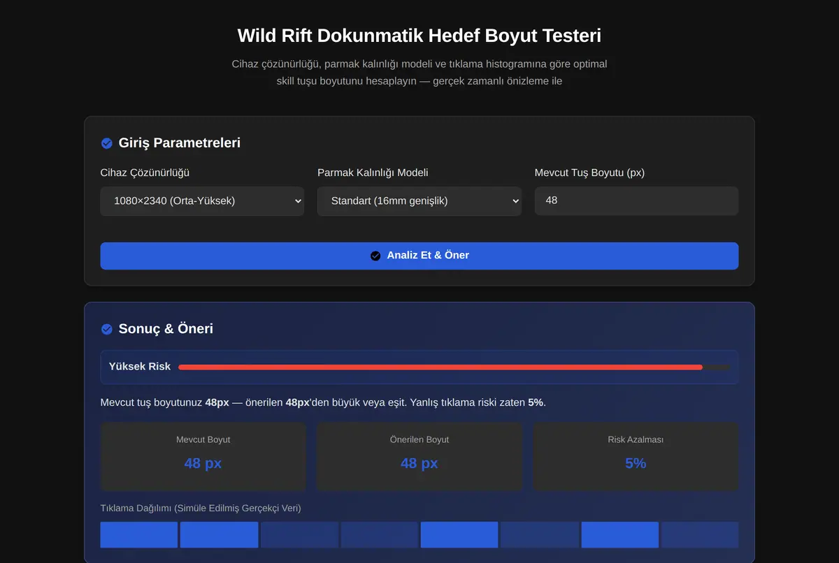 Wild Rift Dokunmatik Hedef Boyut Testeri ekran görüntüsü 2