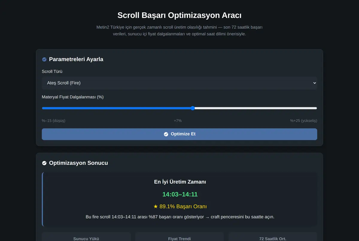 Scroll Başarı Optimizasyon Aracı ekran görüntüsü 2