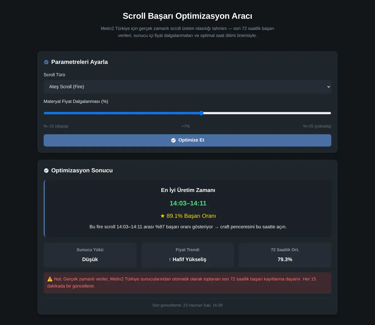 Scroll Başarı Optimizasyon Aracı ekran görüntüsü 3