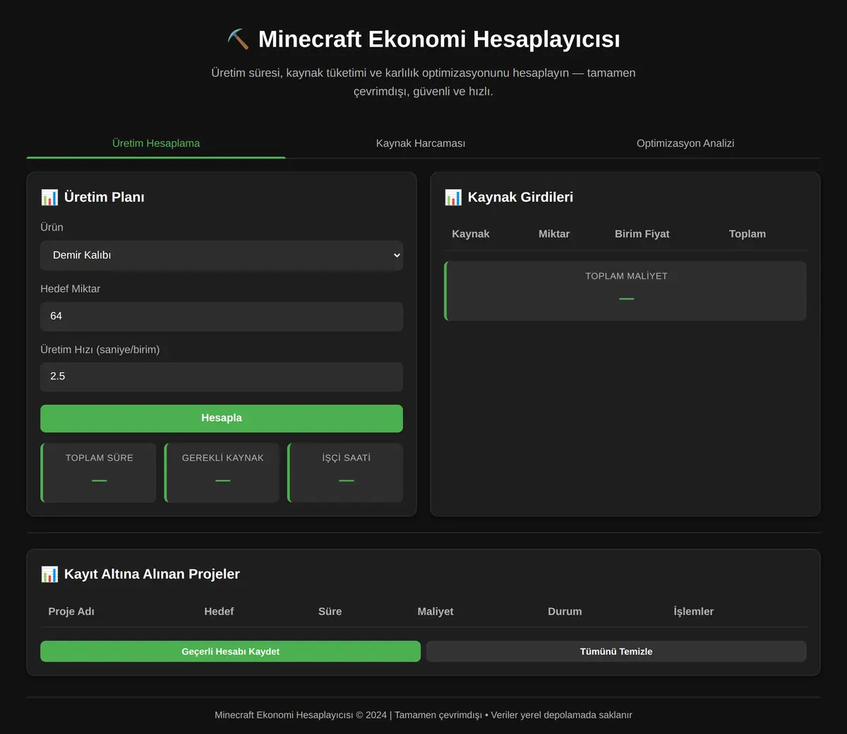 Minecraft Ekonomi Hesaplayıcısı ekran görüntüsü 3