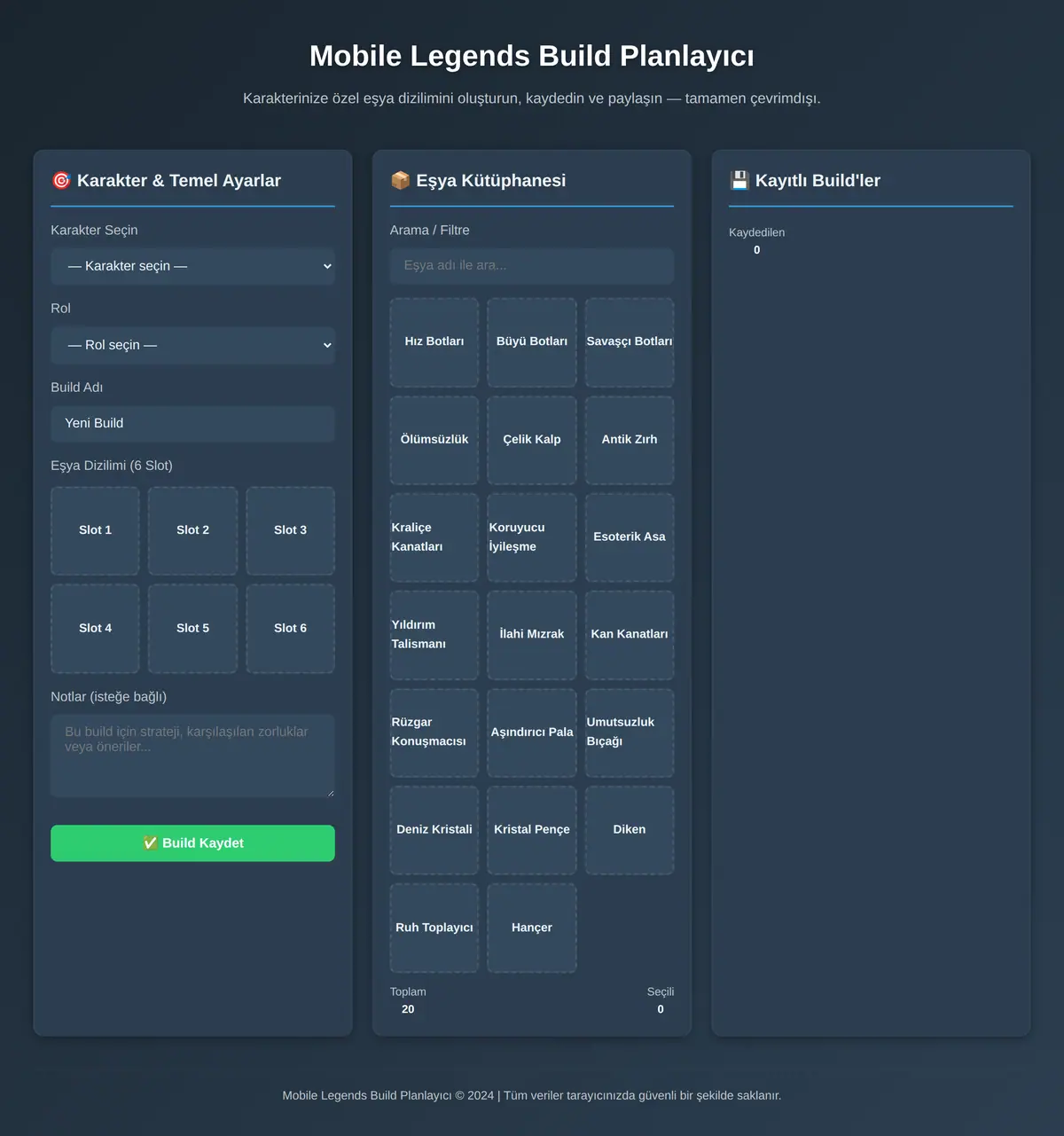 Mobile Legends Build Planlayıcı ekran görüntüsü 3