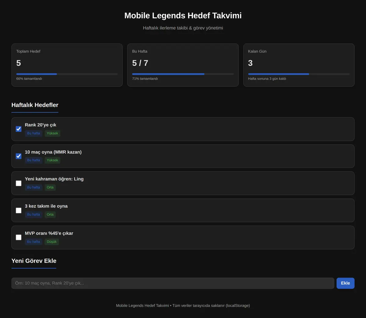 Mobile Legends Hedef Takvimi ekran görüntüsü 3