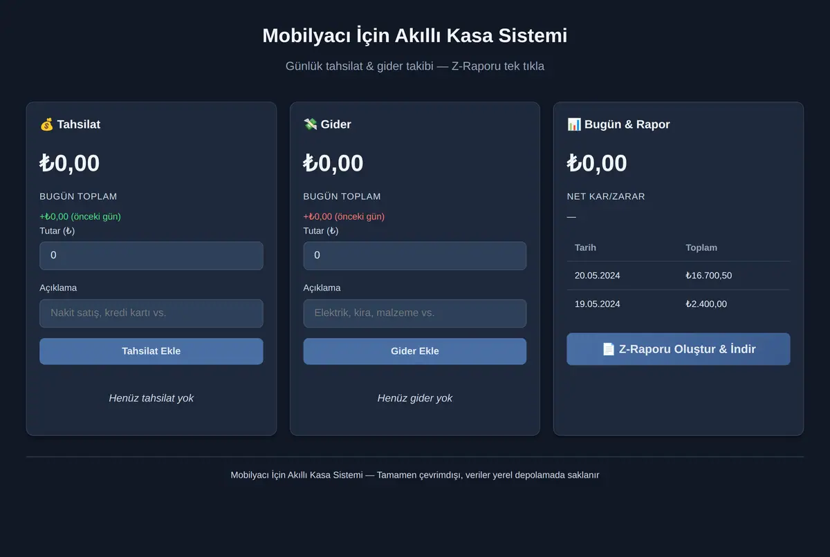 Mobilyacı İçin Akıllı Kasa Sistemi ekran görüntüsü 2