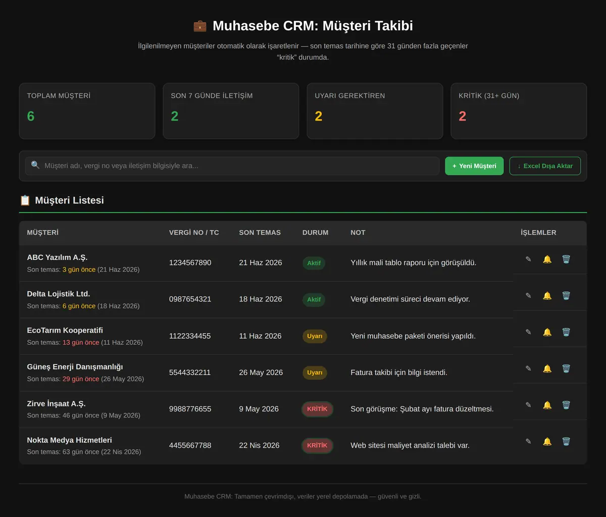 Muhasebe CRM: Müşteri Takibi ekran görüntüsü 3
