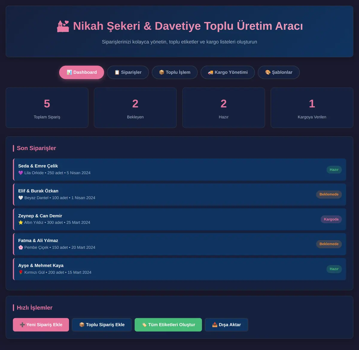 Nikah Şekeri & Davetiye Toplu Üretim Aracı ekran görüntüsü 3