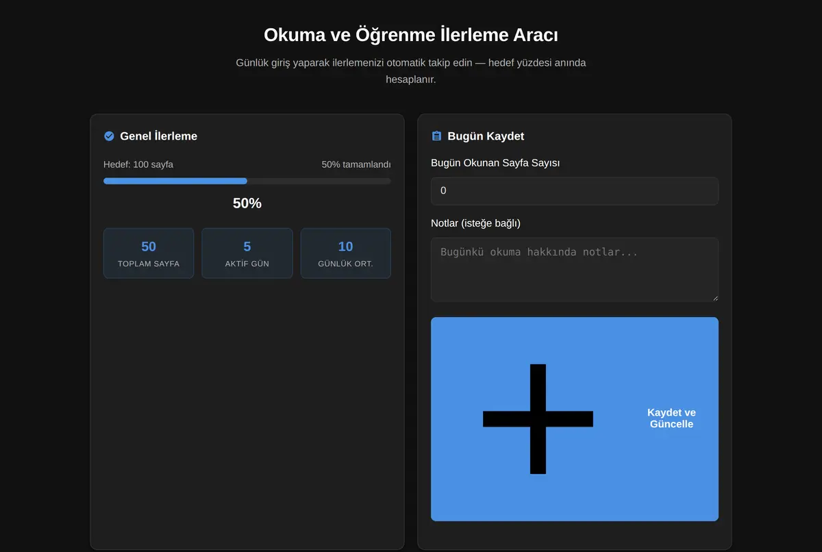 Okuma ve Öğrenme İlerleme Aracı ekran görüntüsü 2