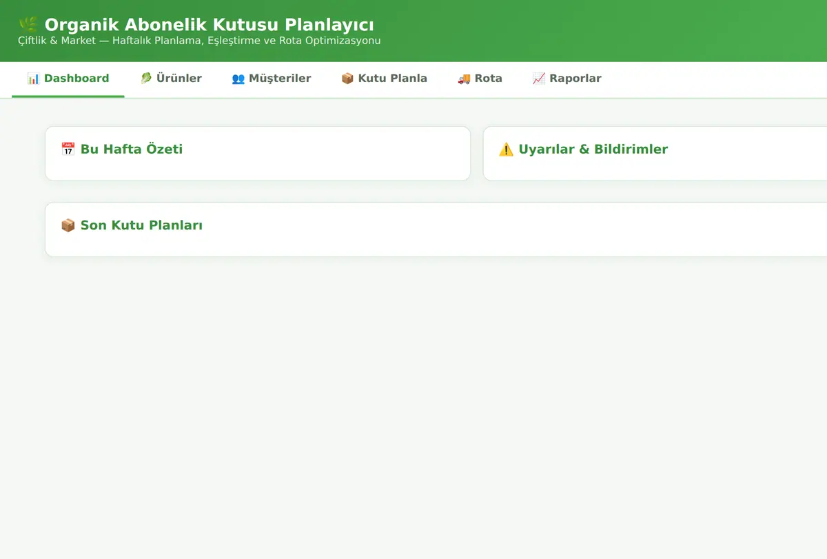 Organik Abonelik Kutusu Planlayıcı, Çiftlik & Market ekran görüntüsü