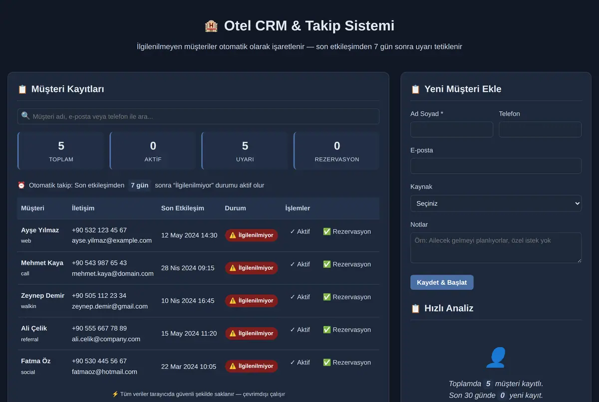 İnşaat CRM & Takip Sistemi ekran görüntüsü 2