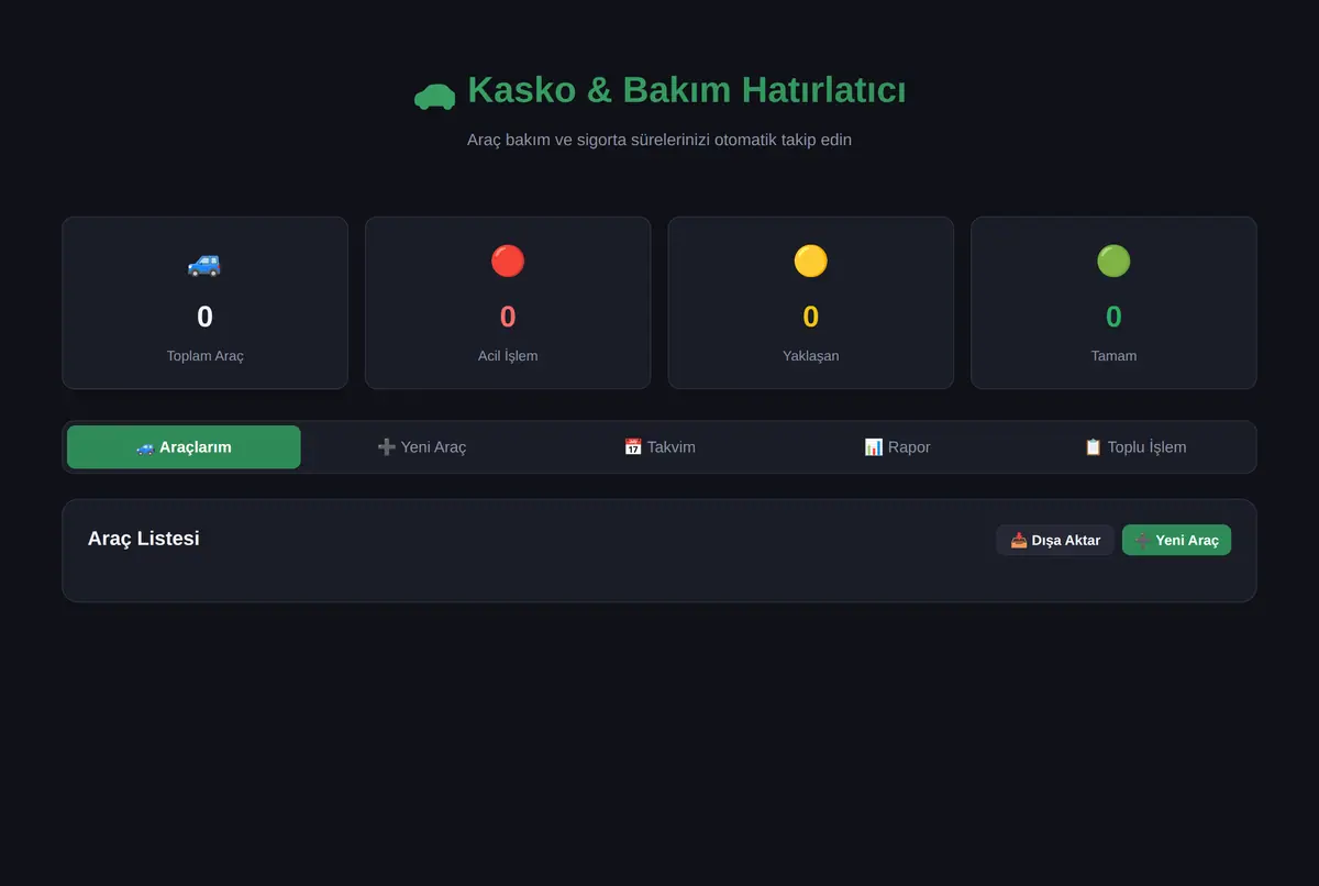 Kasko & Bakım Hatırlatıcı ekran görüntüsü 3