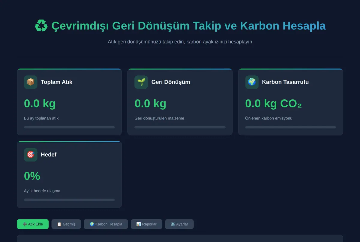 Çevrimdışı Geri Dönüşüm Takip ve Karbon Hesapla ekran görüntüsü 2