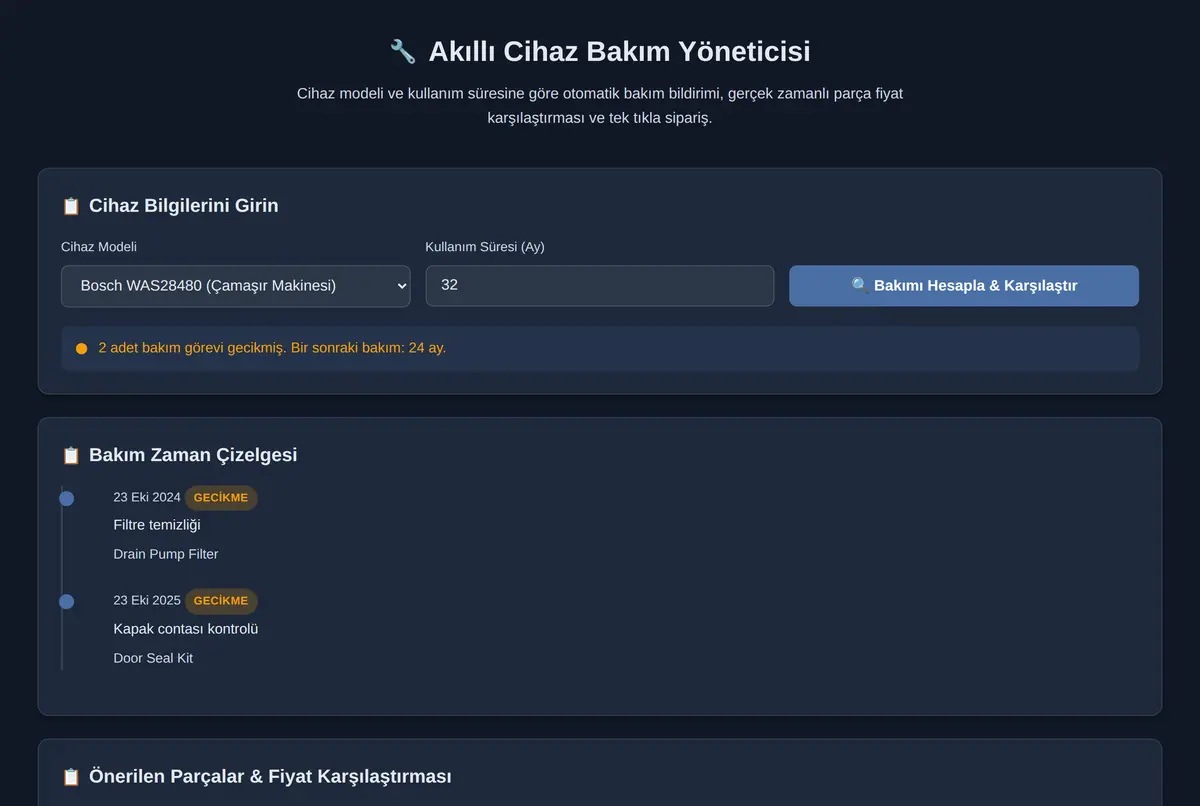Akıllı Cihaz Bakım Yöneticisi ekran görüntüsü 2