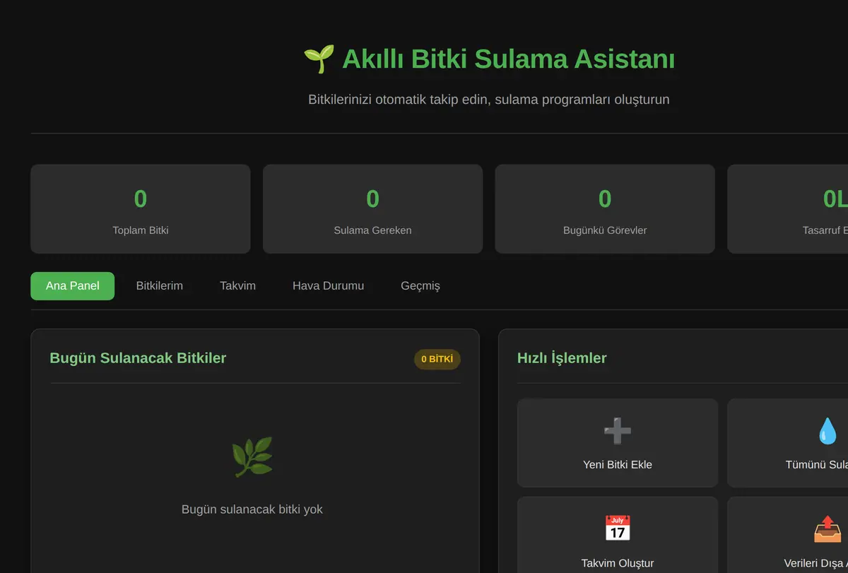 Akıllı Bitki Sulama Asistanı ekran görüntüsü