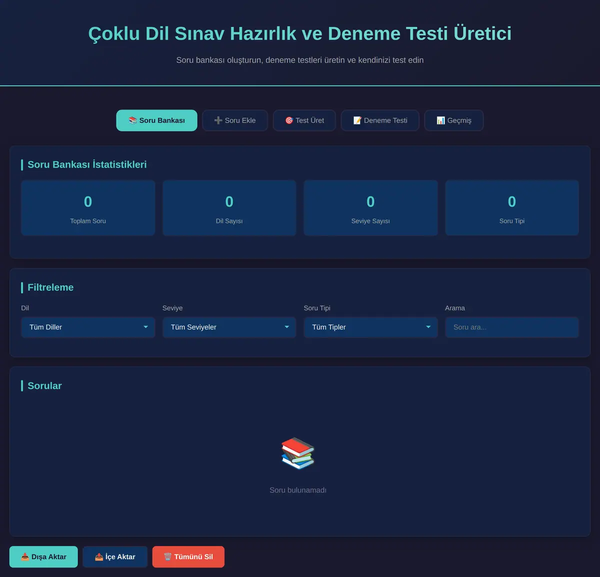 Çoklu Dil Sınav Hazırlık ve Deneme Testi Üretici ekran görüntüsü 3