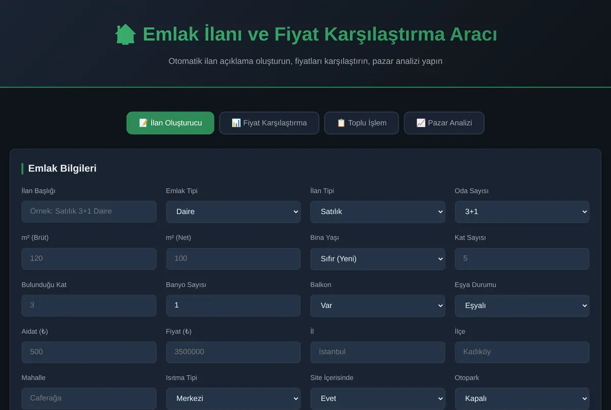 Emlak İlanı ve Fiyat Karşılaştırma Aracı ekran görüntüsü 2