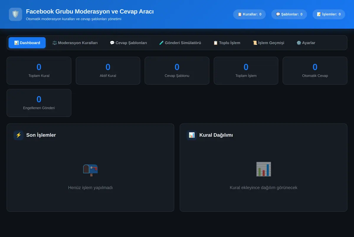 Facebook Grubu Moderasyon ve Cevap Aracı ekran görüntüsü 2