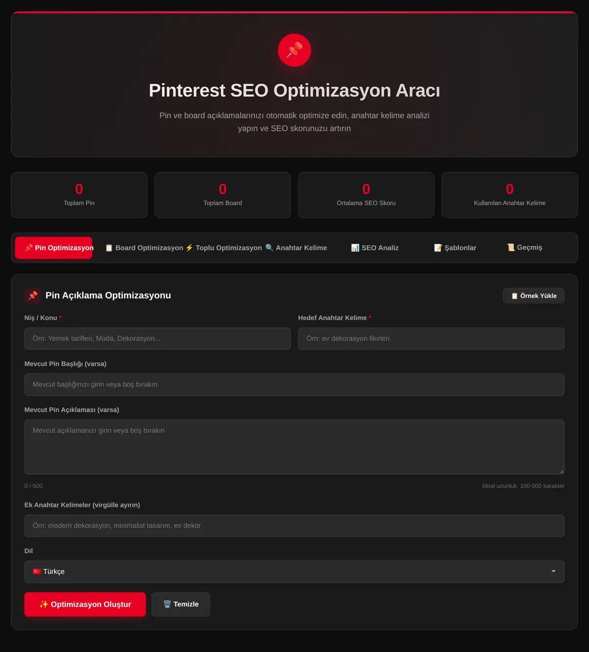 Pinterest SEO Optimizasyon Aracı ekran görüntüsü 3