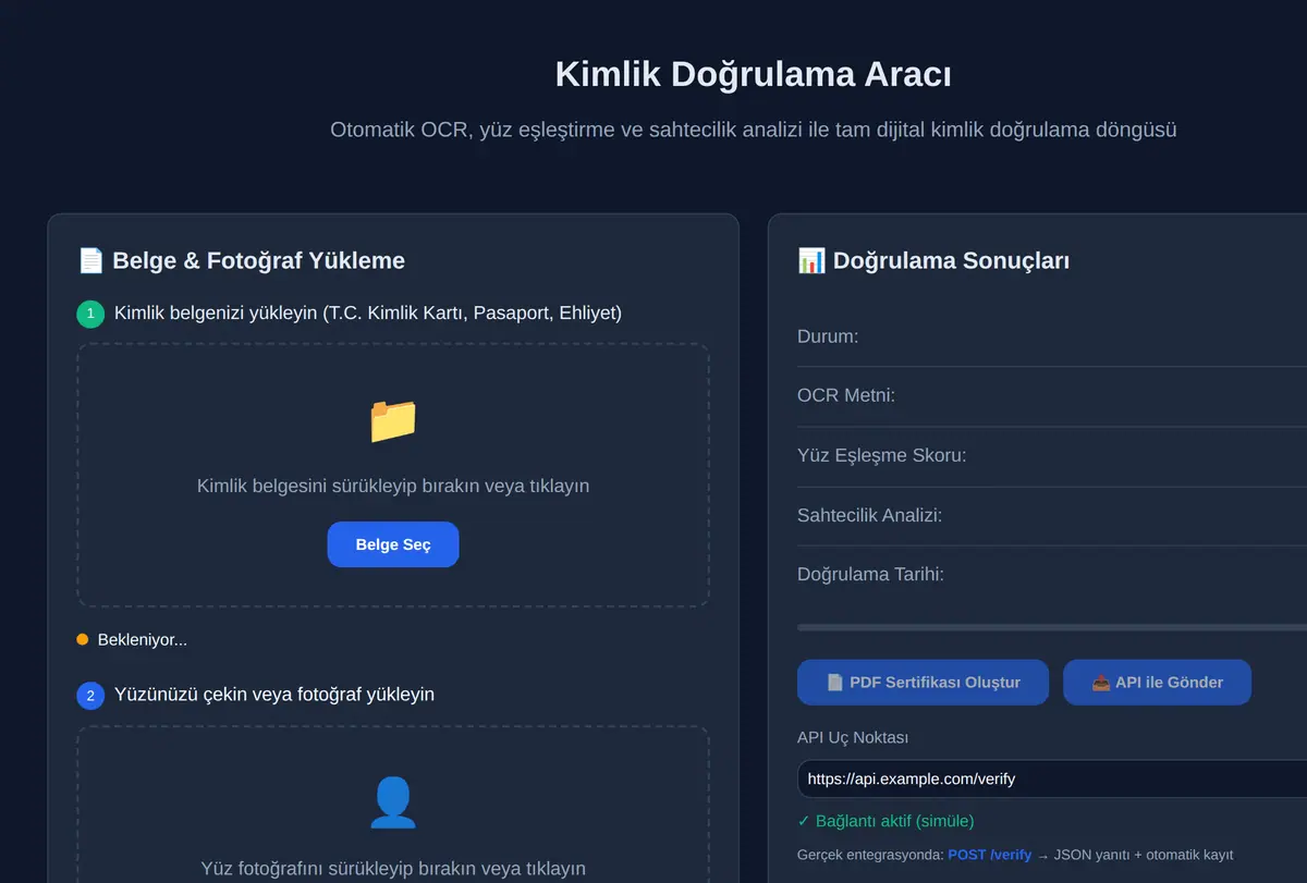 Kimlik Doğrulama Aracı ekran görüntüsü