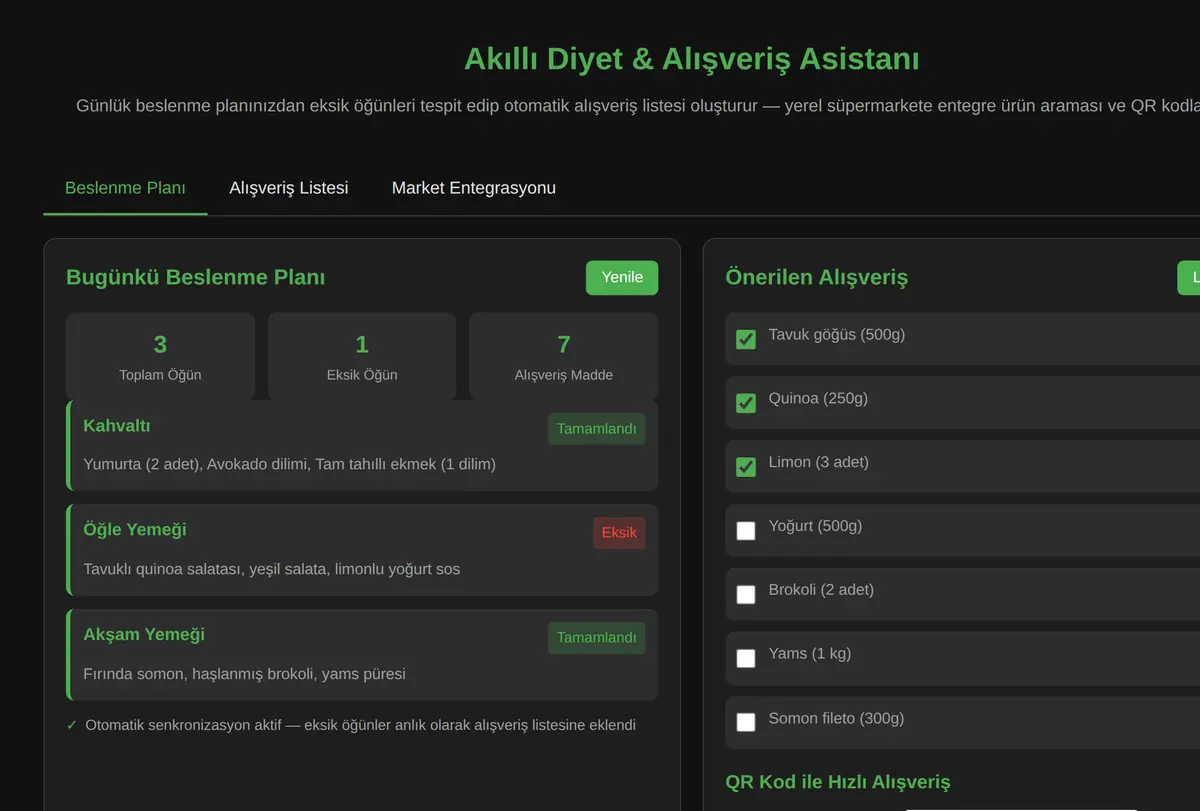 Akıllı Diyet & Alışveriş Asistanı ekran görüntüsü