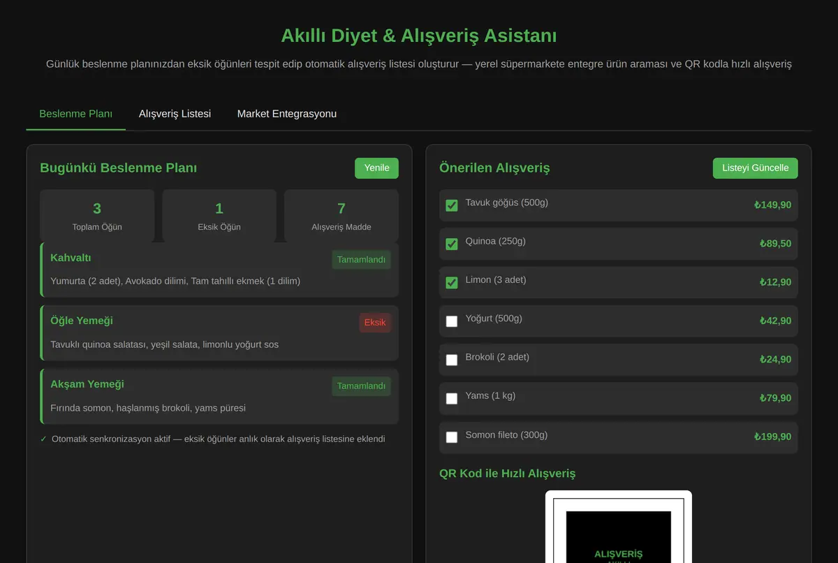 Akıllı Diyet & Alışveriş Asistanı ekran görüntüsü 2