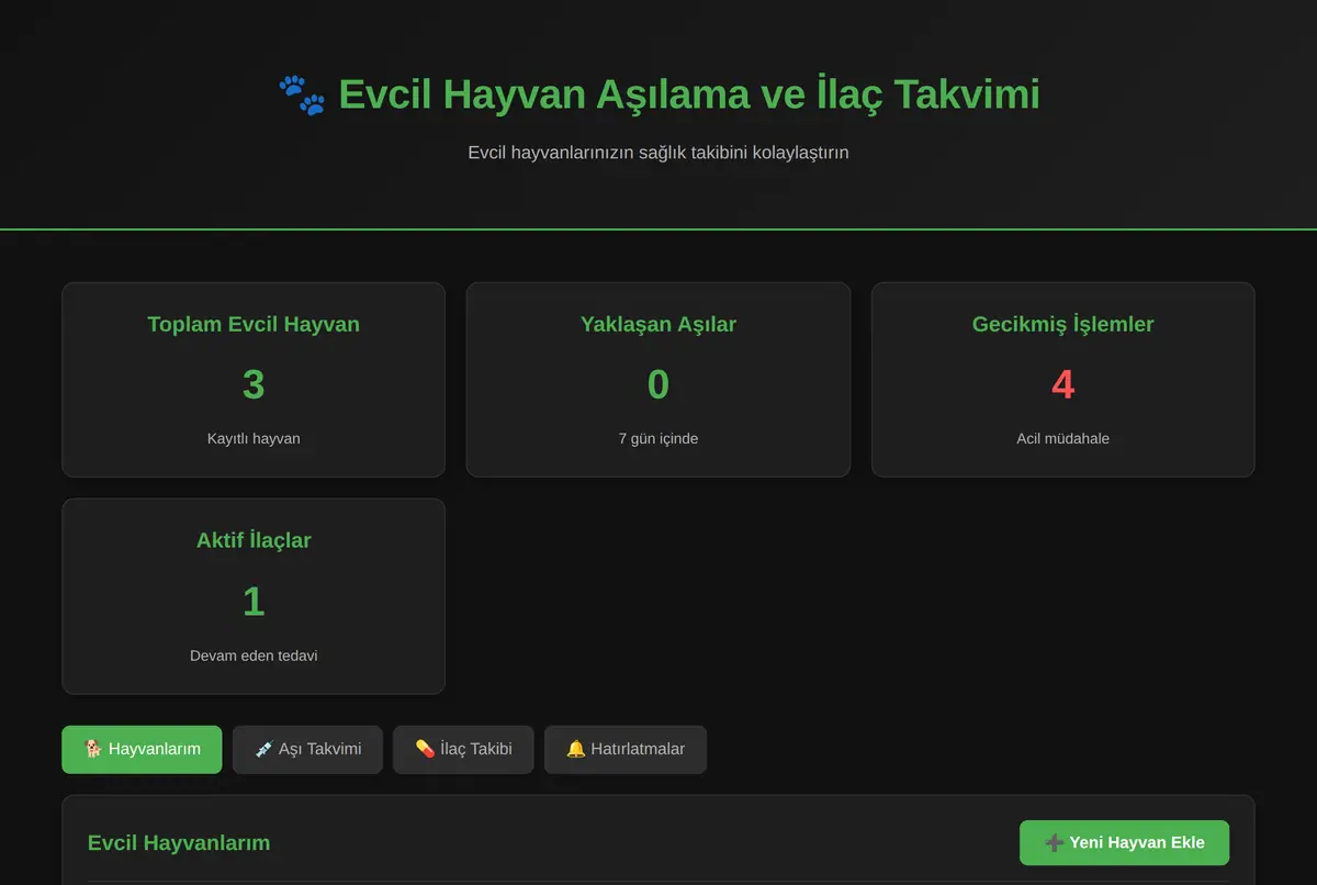Evcil Hayvan Aşılama ve İlaç Takvimi ekran görüntüsü 2
