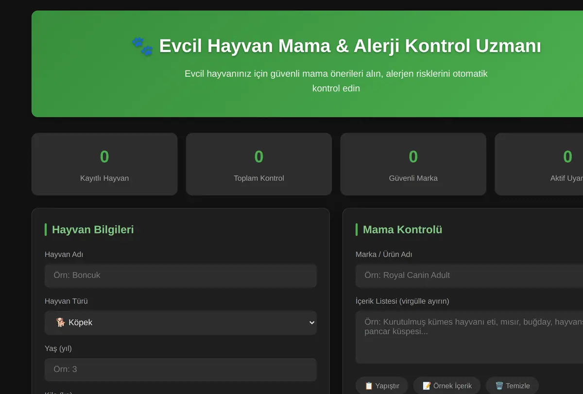Evcil Hayvan Mama & Alerji Kontrol Uzmanı ekran görüntüsü