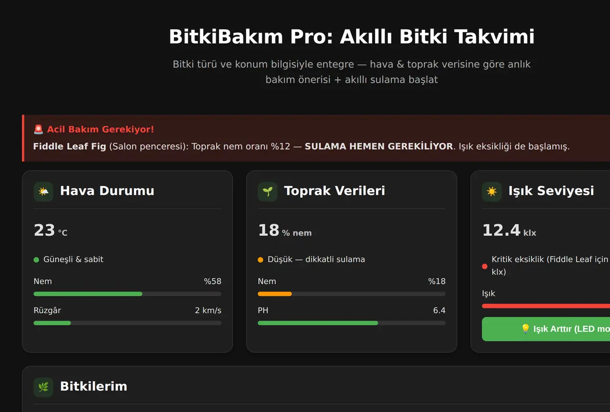 BitkiBakım Pro: Akıllı Bitki Takvimi ekran görüntüsü