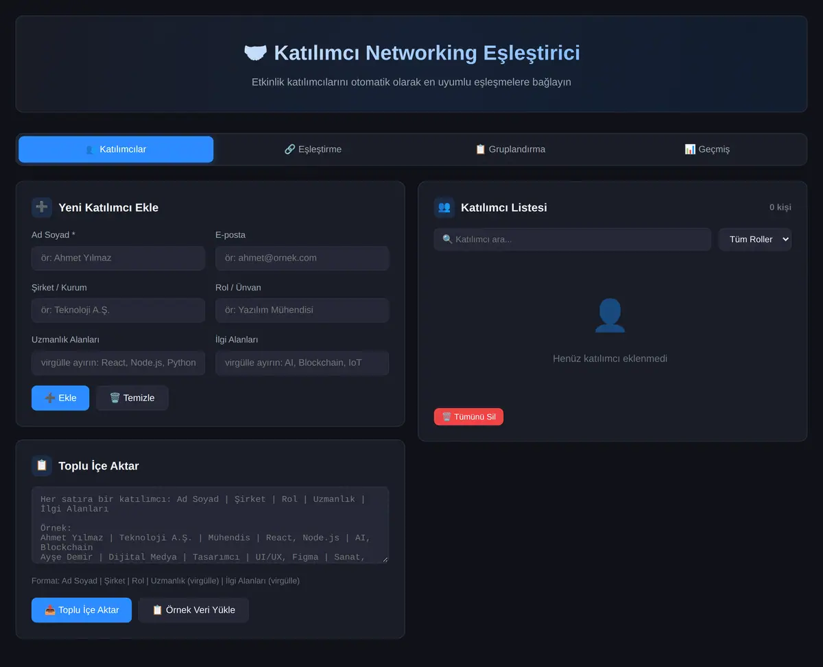 Katılımcı Networking Eşleştirici ekran görüntüsü 3