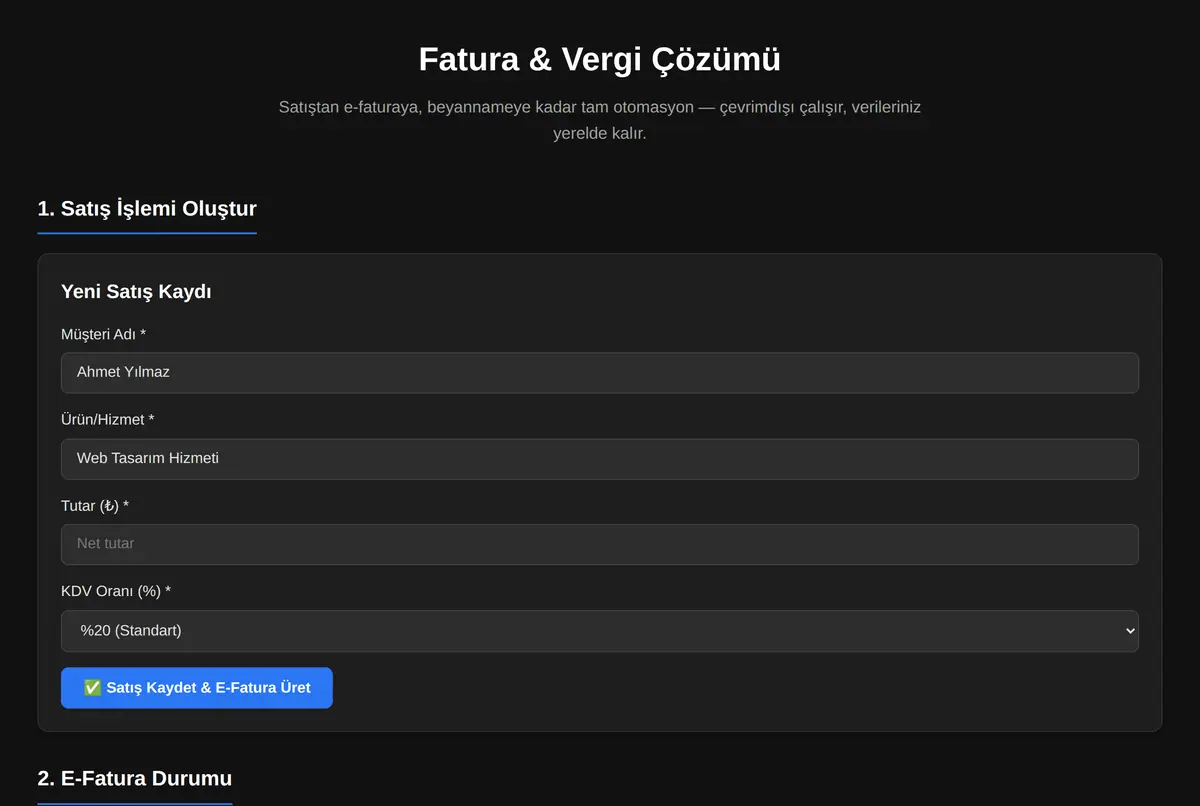 Fatura & Vergi Çözümü ekran görüntüsü 2