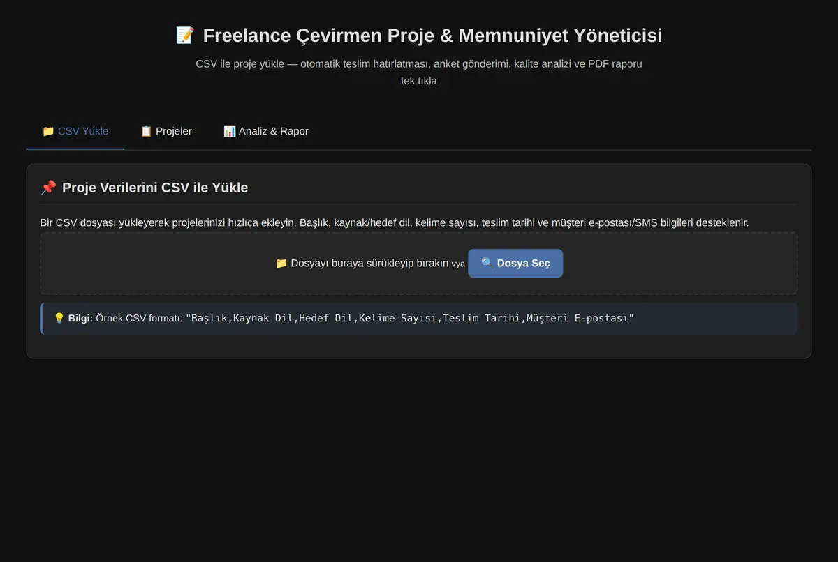 Freelance Çevirmen Proje & Memnuniyet Yöneticisi ekran görüntüsü 3