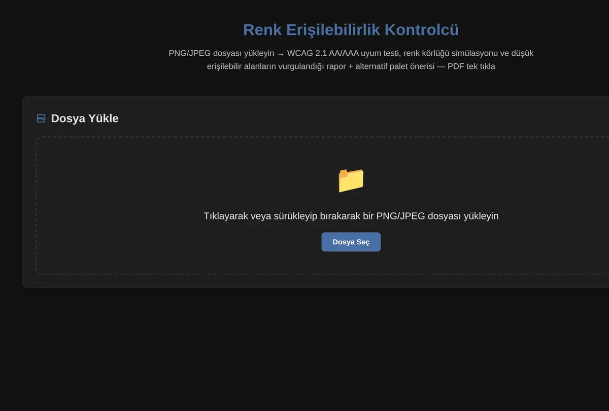 Renk Erişilebilirlik Kontrolcü ekran görüntüsü