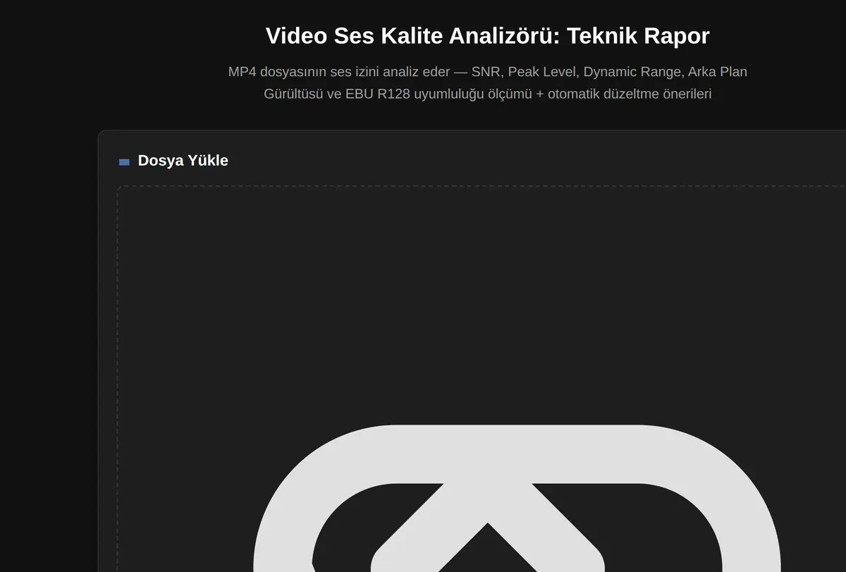 Video Ses Kalite Analizörü: Teknik Rapor ekran görüntüsü