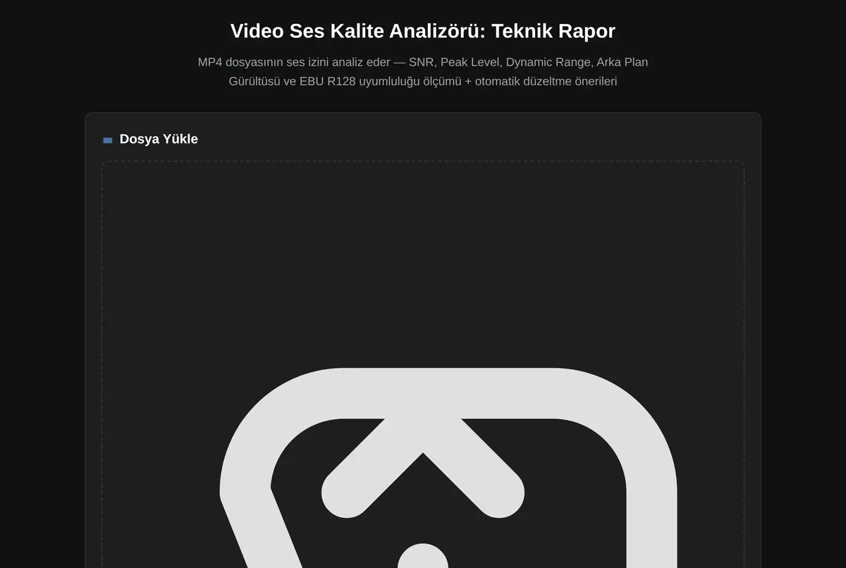 Video Ses Kalite Analizörü: Teknik Rapor ekran görüntüsü 2