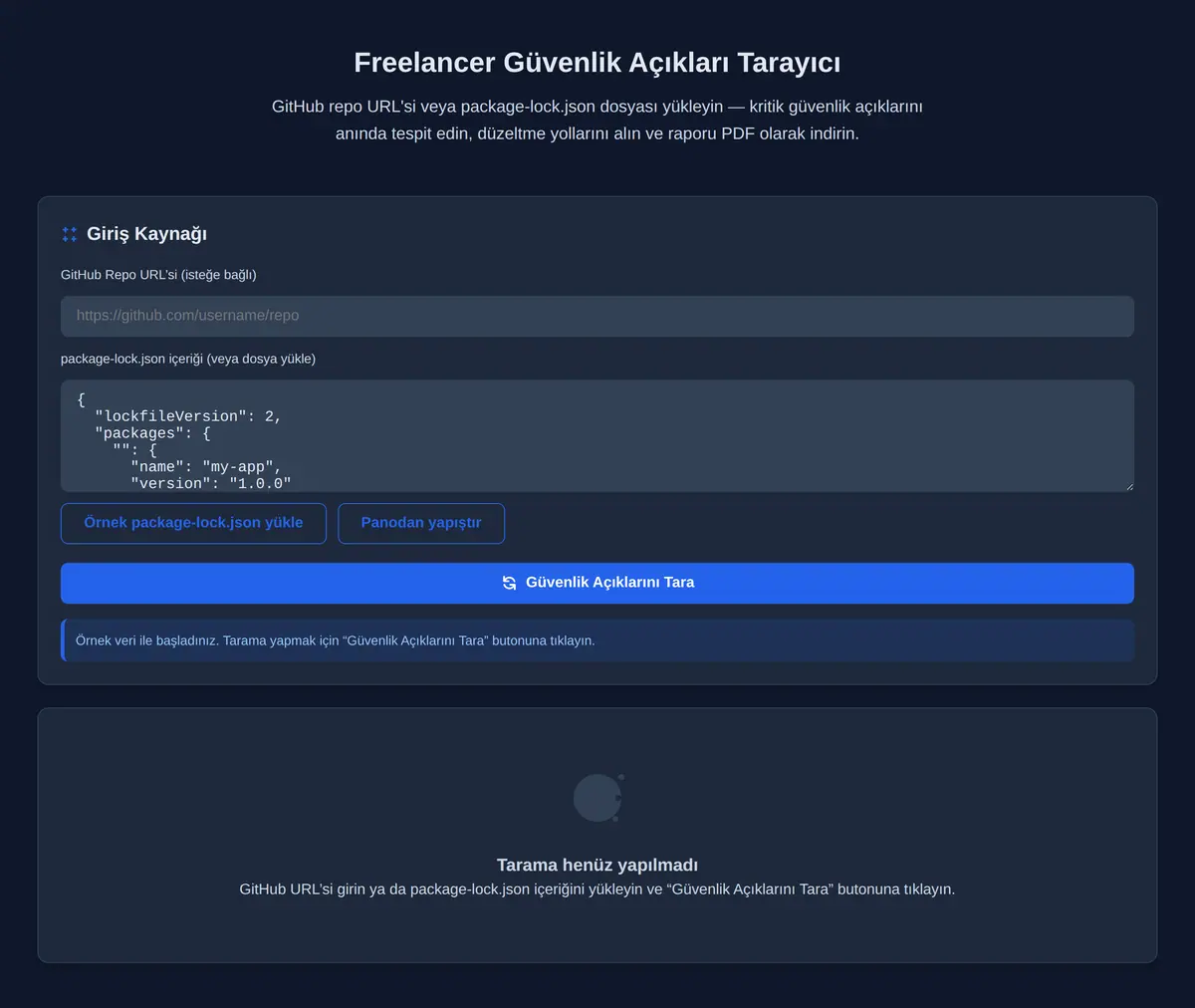 Freelancer Güvenlik Açıkları Tarayıcı ekran görüntüsü 3