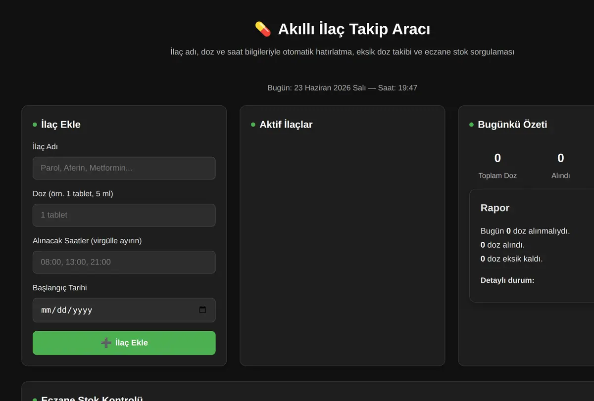 Akıllı İlaç Takip Aracı ekran görüntüsü