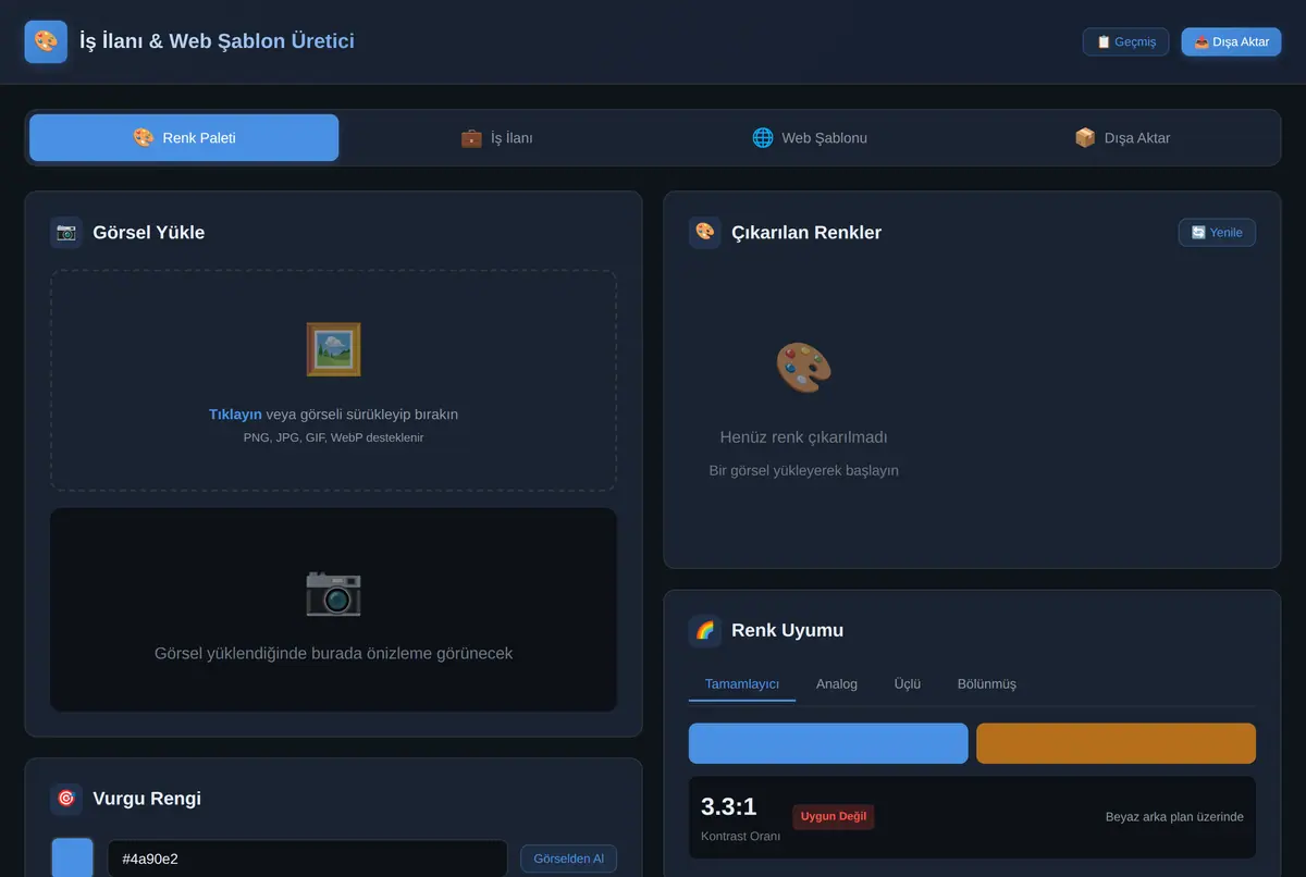 İş İlanı ve Web Şablon Üretici ekran görüntüsü 2