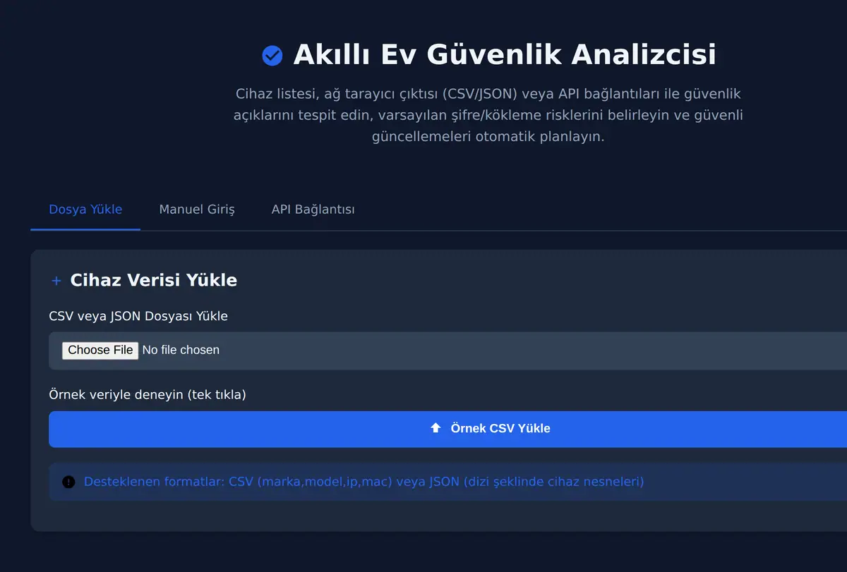 Akıllı Ev Güvenlik Analizcisi ekran görüntüsü